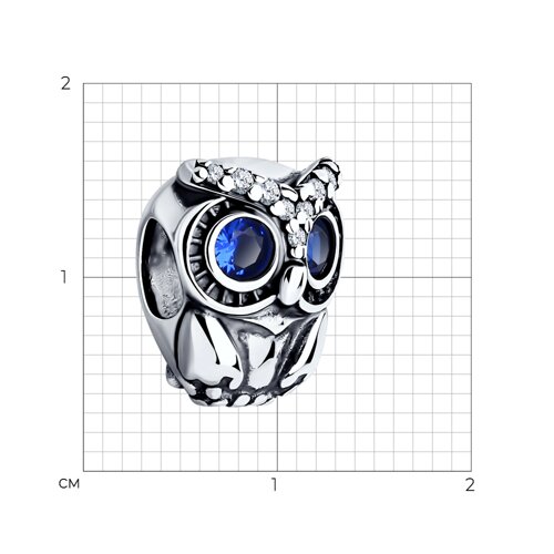 Подвеска-шарм из серебра с фианитами из серебро — вид 3