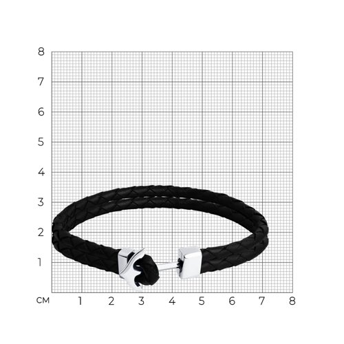Браслет из серебра и кожи из серебро — вид 3