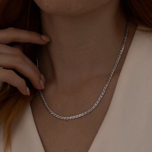 Цепь ромб из серебра из серебро — вид 3