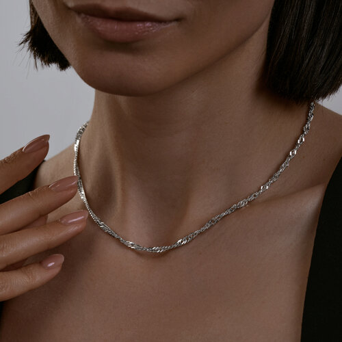 Цепь сингапур из серебра из серебро — вид 3