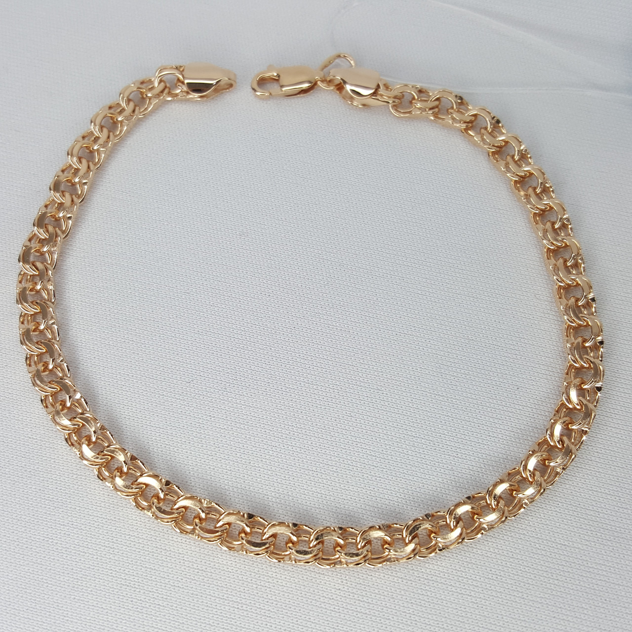 Браслет из золочёного серебра с алмазной гранью - видео на модели