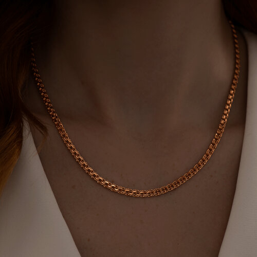 Позолоченная цепочка ручной вязки из серебро — вид 3