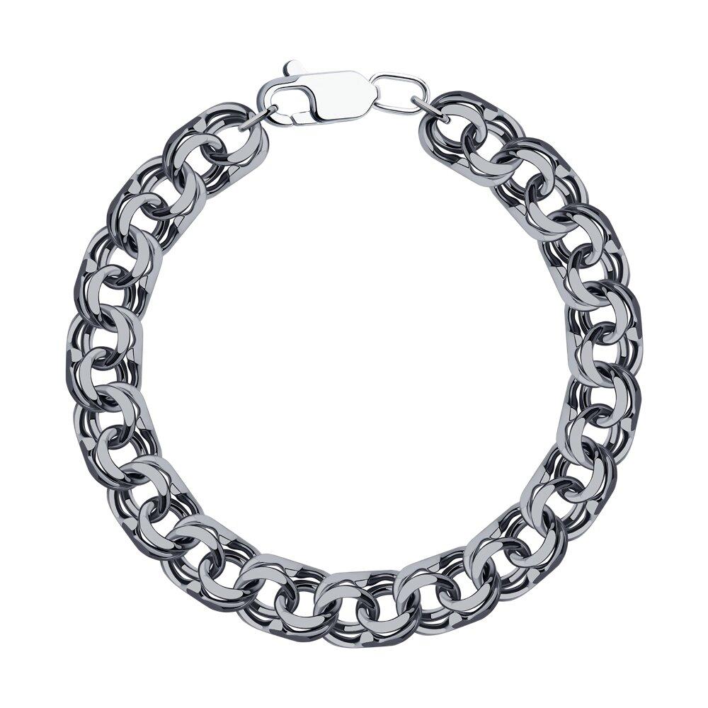 Браслет из чернёного серебра с алмазной гранью - видео на модели