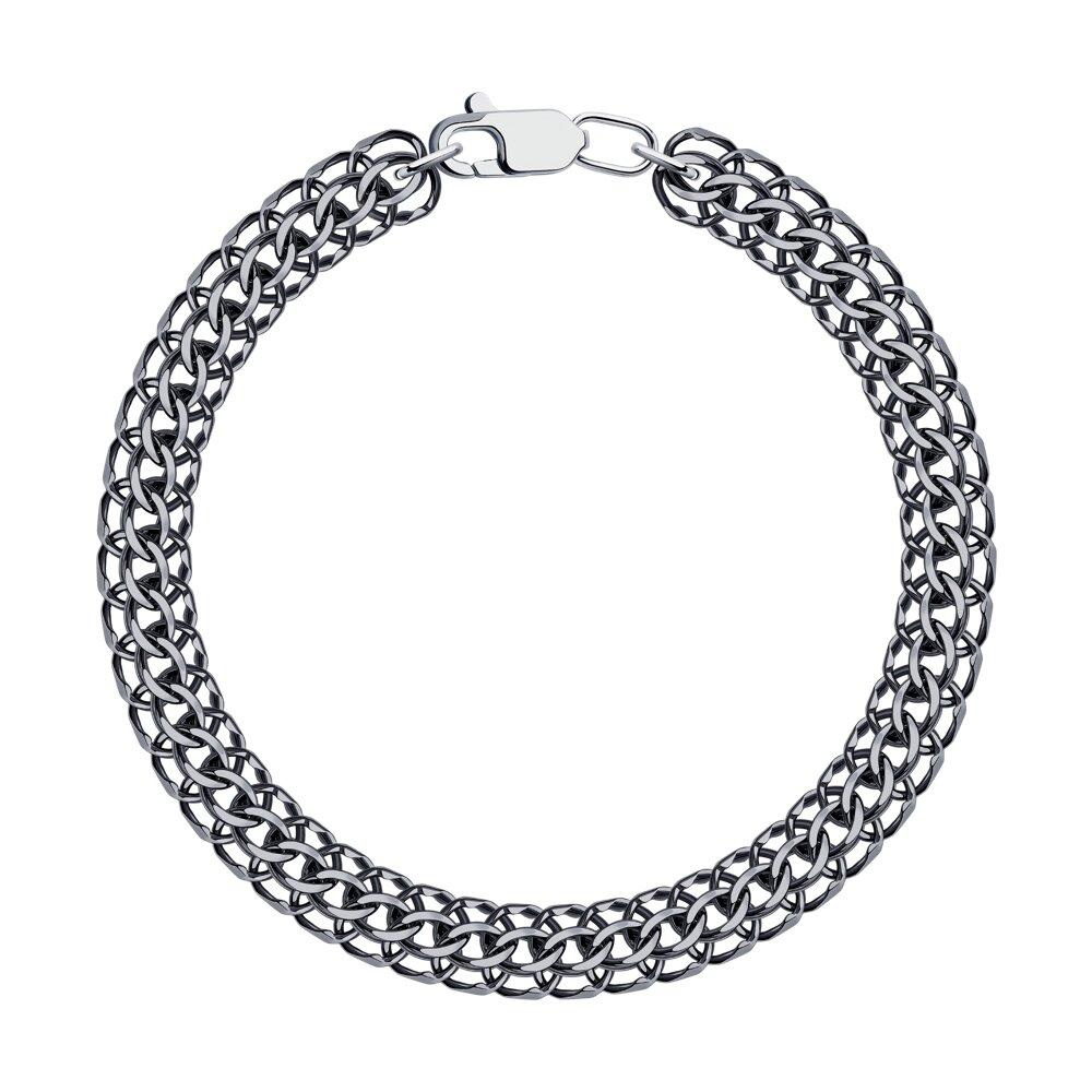 Браслет из чернёного серебра с алмазной гранью - видео на модели