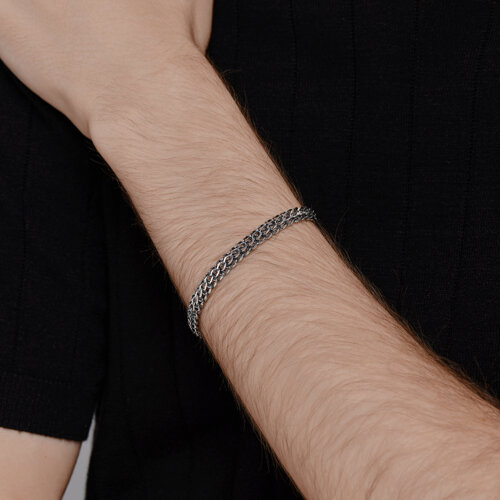 Браслет из чернёного серебра с алмазной гранью из серебро — вид 3