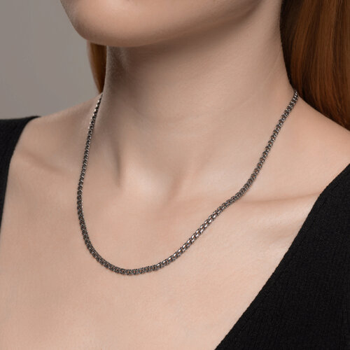 Цепь из чернёного серебра с алмазной гранью из серебро — вид 3