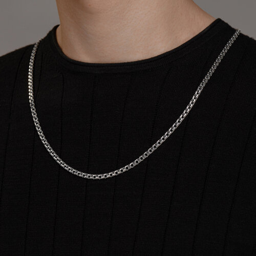 Цепь из чернёного серебра с алмазной гранью из серебро — вид 3