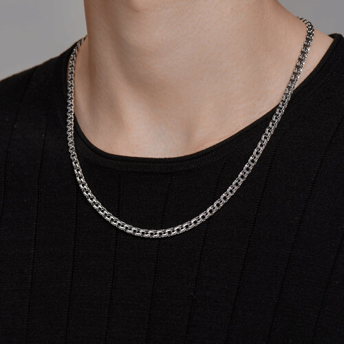 Цепь из чернёного серебра с алмазной гранью из серебро — вид 3