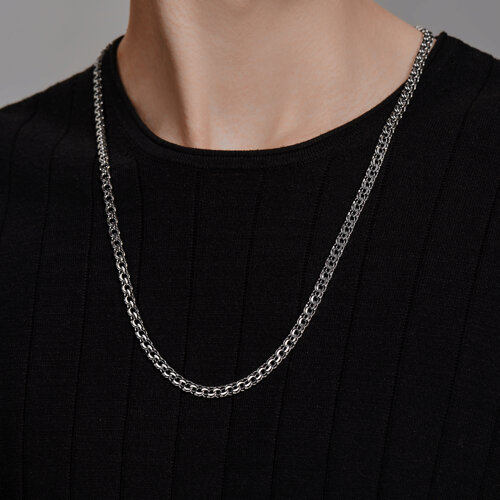 Цепь из чернёного серебра с алмазной гранью из серебро — вид 3