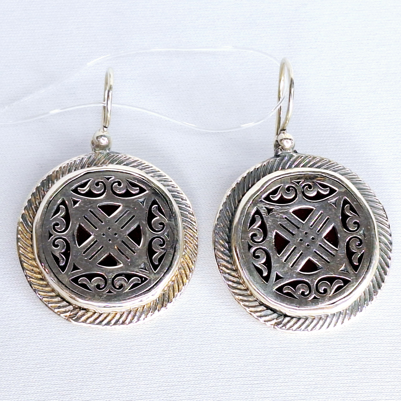 Серебряные серьги 925 пробы с эмалью в национальном стиле, 925, 38 000 тг