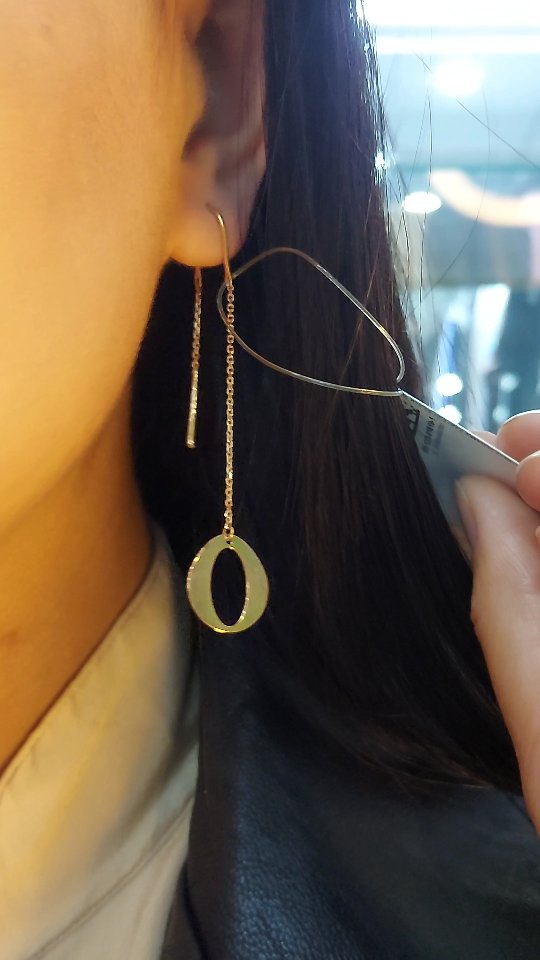 Серебряные серьги-продевки Стрекозы с фианитами 925 пробы