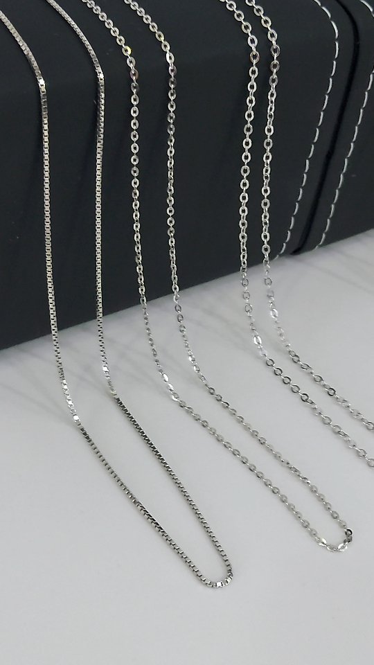 Серебряная цепочка 925 пробы с панцирным плетением и родированием