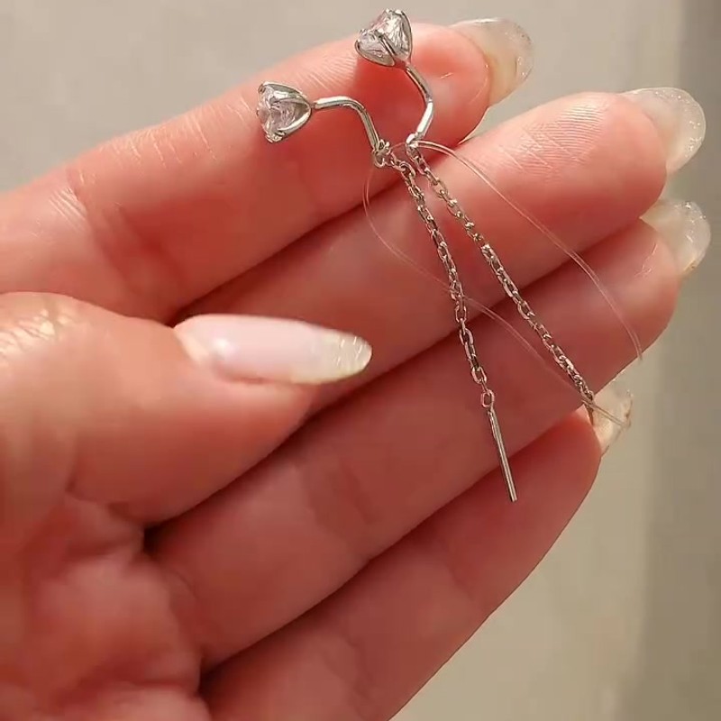 2176 Серьги с фианитом родированные серебро 925* - Instagram Reel 