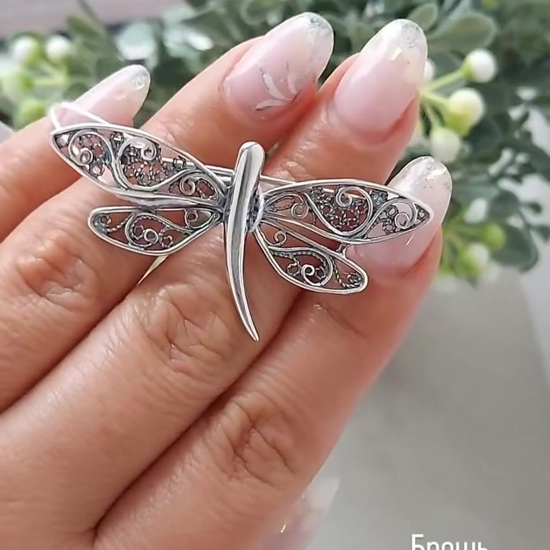 БРОШЬ 13010236 Вес: 4,9 гр., Серебро 925º Покрытие: оксидирование , Вставка: без вставок - Instagram Reel 
