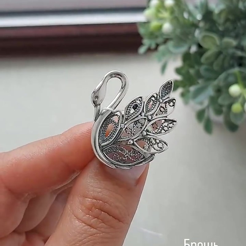 БРОШЬ 1309930 Вес: 4,2 гр., Серебро 925º Покрытие: оксидирование , Вставка: без вставок - Instagram Reel 