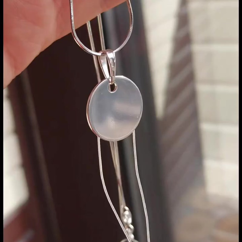 Серебряная подвеска-диск 925 пробы с родиевым покрытием из серебро