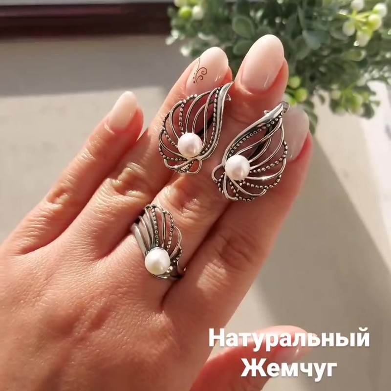 Серебряное кольцо с культивированным жемчугом 925 пробы - Instagram Reel 