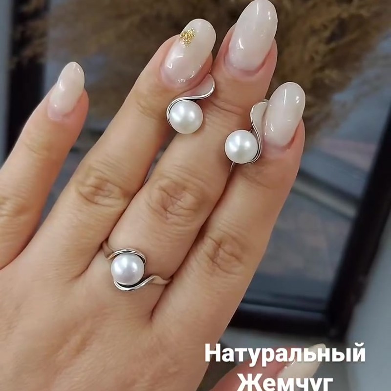 Серебряное кольцо 925 пробы с натуральным жемчугом - Instagram Reel 