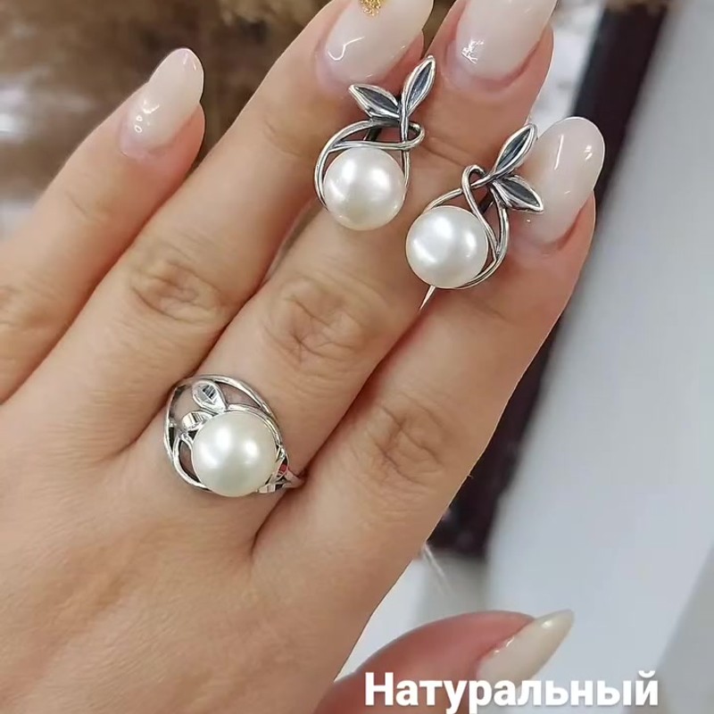 Серебряные серьги с жемчугом и оксидированием в форме ягод - Instagram Reel 