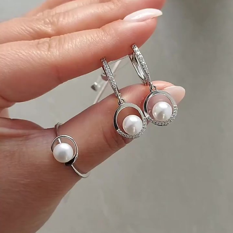 Серьги 398701F511л Вес: 3,31 гр.,Серебро 925º Покрытие: родий , Вставка: Жемчуг Имитация - Instagram Reel 