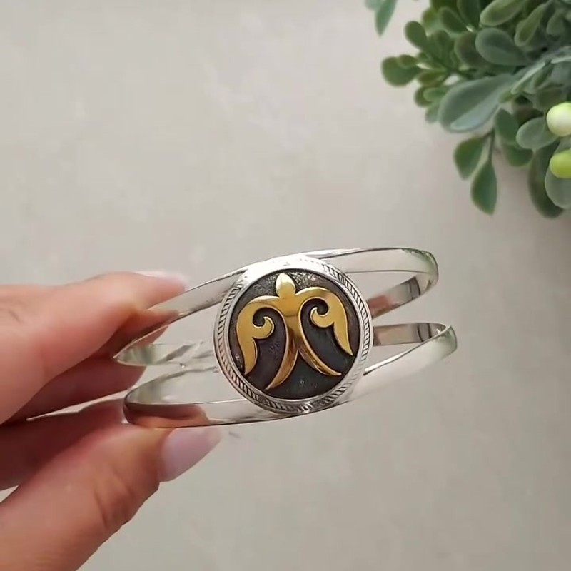 Серебряный браслет блезик 925 пробы с позолотой Карлыгаш - Instagram Reel 